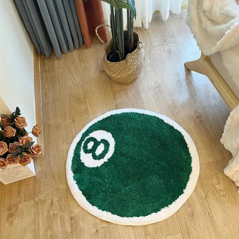 Green 8 Ball Plush Rug