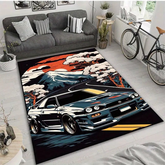 Anime Racing Car Rug