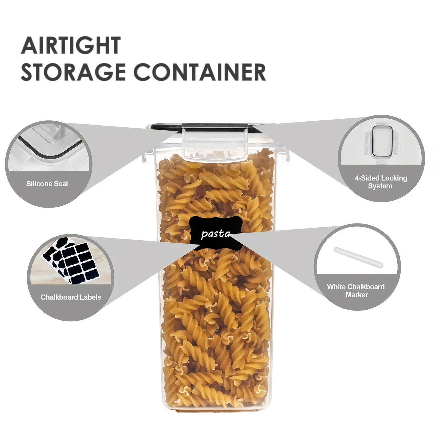 5pcs Airtight Food Storage Container Set – BPA-Free Plastic Kitchen